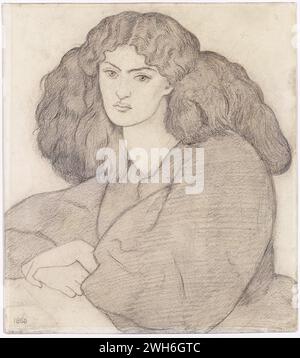 Dante Gabriel Rossetti (1828-1882), britischer, präraffaelitscher Bruderschaft – Portrait of Mrs. William Morris, néé Jane Burden [1860] Stockfoto