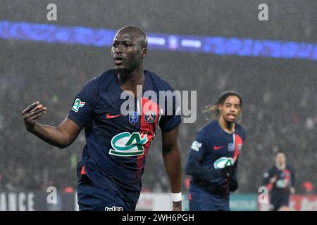 Paris, Frankreich. Februar 2024. Julien Mattia/Le Pictorium - französisches Pokalspiel zwischen PSG und Brest - 07/02/2024 - Frankreich/Ile-de-France (Region)/Paris - Feier von Danilo Pereira während des Coupe de france-Spiels zwischen PSG und Brest im Parc des Princes, 7. Februar 2024. Quelle: LE PICTORIUM/Alamy Live News Stockfoto