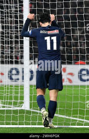 Paris, Frankreich. Februar 2024. Julien Mattia/Le Pictorium - französisches Pokalspiel zwischen PSG und Brest - 07/02/2024 - France/Ile-de-France (Region)/Paris - Vitinha während des Coupe de france-Spiels zwischen PSG und Brest im Parc des Princes, 7. Februar 2024. Quelle: LE PICTORIUM/Alamy Live News Stockfoto