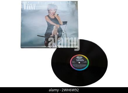 Tina Turner Private Dancer Vinyl Album LP Cover isoliert auf weißem Hintergrund - 1984 Stockfoto