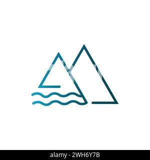 Symbol „Berglinie“. Lineares Schild für mobiles Konzept und Webdesign. Symbol für Konturvektor. Symbol, Logo-Abbildung. Vektorgrafik Vektor Stock Vektor