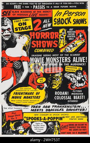 HORROR - Dr. Macabre's Furchtermare of Movie Monsters (1950er Jahre) Horror Film Poster Stockfoto