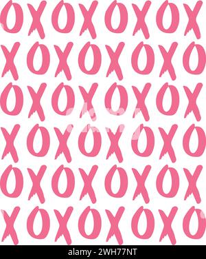 Nahtloses Vektormuster von Xoxo-Schriftzügen Stock Vektor