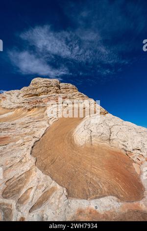 Detail des Lollipop Rock im White Pocket Recreation Area, Vermilion Cliffs National Monument, Arizona. Stockfoto