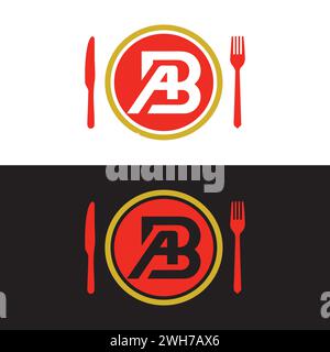 Ab Food Logo. Ab rastaurent Logo.ab Vektor Logo Stock Vektor