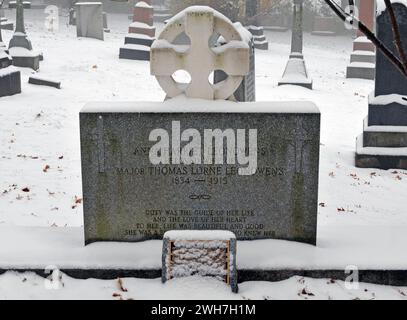 Das Grab der Schriftstellerin und Gouvernante Anna Leonowens, deren Geschichte im Musical The King and I auf dem Mount Royal Cemetery von Montreal erzählt wurde. Stockfoto