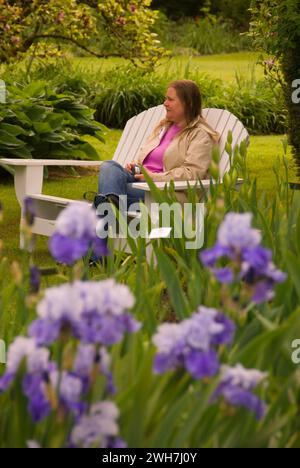 Iris Display Garden Bank, Schreiners Iris Gardens, Keizer, Oregon Stockfoto