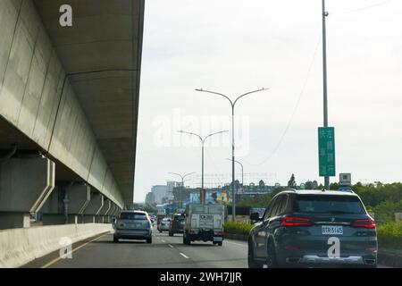 Taipeh, Taiwan-10. Oktober 2023: Transport in den Straßen Taiwans Stockfoto