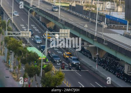 Taipeh, Taiwan-10. Oktober 2023: Transport in den Straßen Taiwans Stockfoto