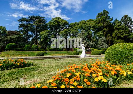 Französische Gärten im Parque Independencia. Independence Park, Rosario City, Santa Fe, Argentinien. Stockfoto