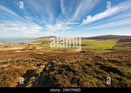 Blick vom Cuween-Hügel nach Norden. Orkney, Großbritannien Stockfoto