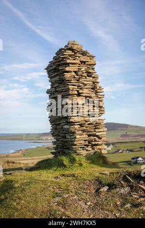 Künstliche cairns in Cuween Hill Chambered Cairn, Orkney Stockfoto