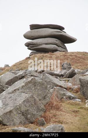 Der Cheesewring am Bodmin Moor, Cornwall im Vereinigten Königreich Stockfoto