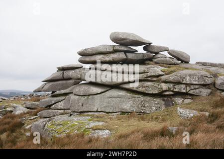 Der Cheesewring am Bodmin Moor, Cornwall im Vereinigten Königreich Stockfoto