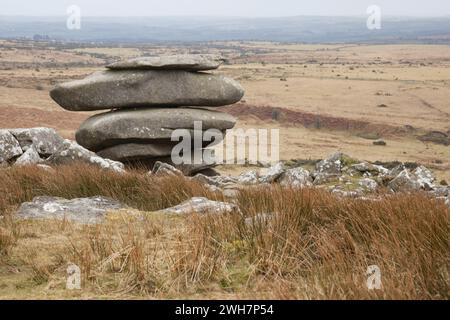 Der Cheesewring am Bodmin Moor, Cornwall im Vereinigten Königreich Stockfoto