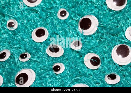 Lustiges Wiggle Google Eyes on Fabric Stockfoto