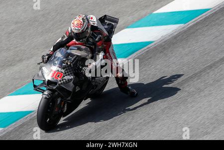 Kuala Lumpur, Malaysia. Februar 2024. Der japanische Fahrer Takaaki Nakagami von LCR Honda wurde während des offiziellen Sepang MotoGP Tests auf dem Sepang International Circuit in Aktion gesehen. (Foto: Wong Fok Loy/SOPA Images/SIPA USA) Credit: SIPA USA/Alamy Live News Stockfoto