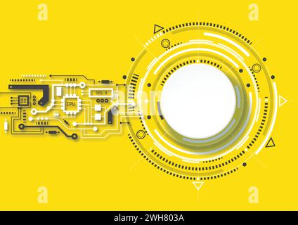 Leiterplattenhintergrund .Technische Zeichnung.Zukunftstechnologie, Vektor .HUD-Element. Stock Vektor