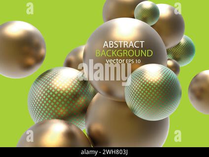 Gold Ball Banner .realistische 3D Ballons Vektor .Werbevorlage . Stock Vektor