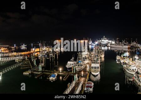 Hafen bei Nacht in Nanaimo, British Columbia, Kanada Stockfoto