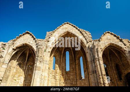 Kirche der Jungfrau Maria vom Burgh in Rhodos, Griechenland. Stockfoto