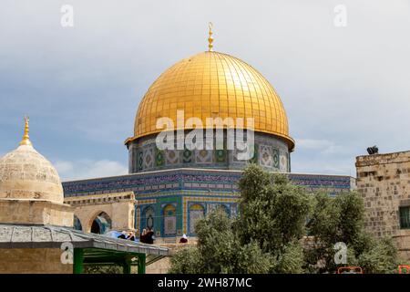 Der Felsendom in der Altstadt von Jerusalem, Israel: 22. April 2022. Stockfoto