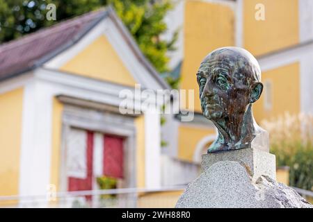 Anton Bruckner, Denkmal, Ansfelden, Oberösterreich, Österreich Stockfoto