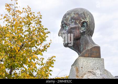 Anton Bruckner, Denkmal, Ansfelden, Oberösterreich, Österreich Stockfoto