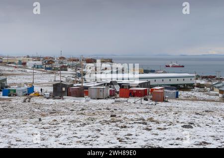 Die Stadt Pond Inlet auf Baffin Island Nunavut im Norden Kanadas Stockfoto