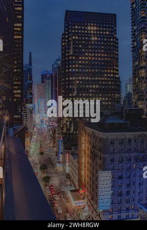 New York City bei Nacht Stockfoto