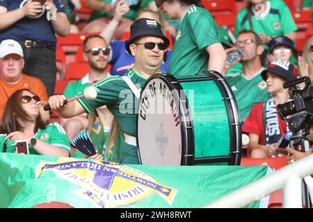 City of Armagh Drum NISC England gegen Nordirland UEFA Womens Euro 15 Juli 2022 St Marys Stadium Southampton Stockfoto
