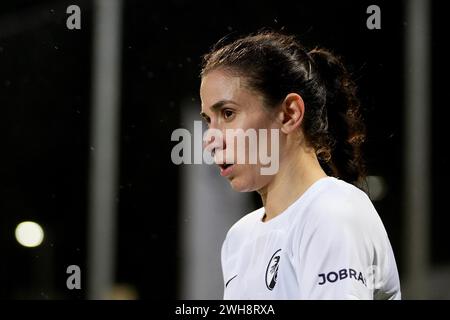 Frankfurt, Deutschland. Februar 2024. Frankfurt, 8. Februar 2024: Hasret Kayikci ( 11 Freiburg) während des DFB-Pokal-Fußballspiels zwischen Eintracht Frankfurt und SC Freiburg im Stadion am Brentanobad in Frankfurt. (Julia Kneissl/SPP) Credit: SPP Sport Press Photo. /Alamy Live News Stockfoto