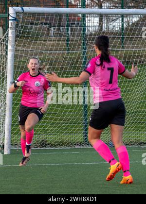 Glasgow, Schottland, Großbritannien. 22. Oktober 2023: DunipacLadies spielen ein Spiel der SWF West League in Glasgow. Stockfoto