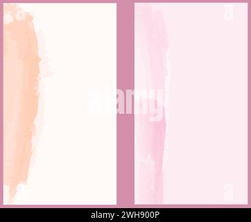 Set aus zwei eleganten Aquarellvorlagen. Vektor-vertikale Farbe des Jahres Design. Stock Vektor