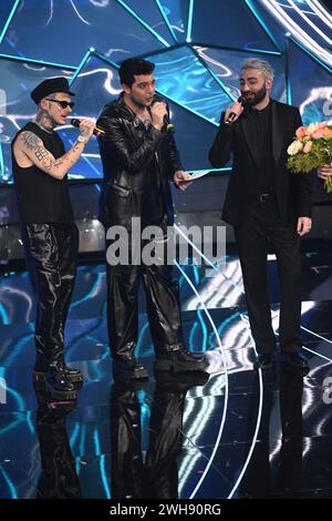 Sanremo, Italien. Februar 2024. Sanremo, 74. Italienisches Songfestival - Dritter Abend im Foto: The Kolors Credit: Independent Photo Agency/Alamy Live News Stockfoto