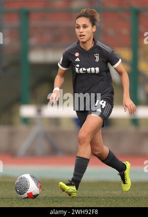 Biella, Italien. Februar 2024. Ella Palis von Juventus während des Coppa Italia Femminile Matches im Stadio Vittorio Pozzo, Biella. Der Bildnachweis sollte lauten: Jonathan Moscrop/Sportimage Credit: Sportimage Ltd/Alamy Live News Stockfoto