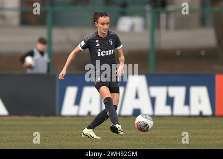 Biella, Italien. Februar 2024. Barbara Bonansea von Juventus während des Coppa Italia Femminile Matches im Stadio Vittorio Pozzo, Biella. Der Bildnachweis sollte lauten: Jonathan Moscrop/Sportimage Credit: Sportimage Ltd/Alamy Live News Stockfoto