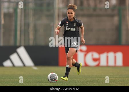 Biella, Italien. Februar 2024. Ella Palis von Juventus während des Coppa Italia Femminile Matches im Stadio Vittorio Pozzo, Biella. Der Bildnachweis sollte lauten: Jonathan Moscrop/Sportimage Credit: Sportimage Ltd/Alamy Live News Stockfoto