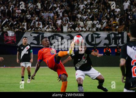 Manaus, Brasilien. Februar 2024. Spiel zwischen Vasco/RJ und Audax/RJ für die Campeonato Carioca in der Arena da Amazônia in Manaus (MORGENS) am Donnerstagabend (8). Quelle: Sandro Pereira/FotoArena/Alamy Live News Stockfoto