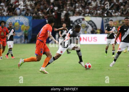 Manaus, Brasilien. Februar 2024. Spiel zwischen Vasco/RJ und Audax/RJ für die Campeonato Carioca in der Arena da Amazônia in Manaus (MORGENS) am Donnerstagabend (8). Quelle: Sandro Pereira/FotoArena/Alamy Live News Stockfoto