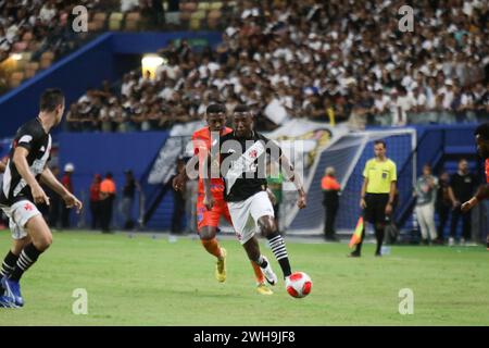 Manaus, Brasilien. Februar 2024. Spiel zwischen Vasco/RJ und Audax/RJ für die Campeonato Carioca in der Arena da Amazônia in Manaus (MORGENS) am Donnerstagabend (8). Quelle: Sandro Pereira/FotoArena/Alamy Live News Stockfoto