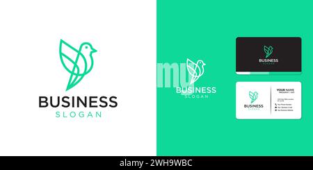 Einfaches Design Mit Einfarbigem Vogel-Logo Stock Vektor