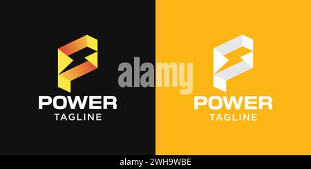 Letter P Power Logo Design Stock Vektor
