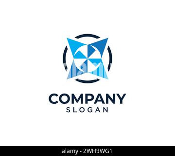 Abstrakte und moderne Logosymbole, digitale und technische Logo-Vorlage Stock Vektor