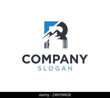 Letter R Mountain Logo Design für Unternehmen Stock Vektor