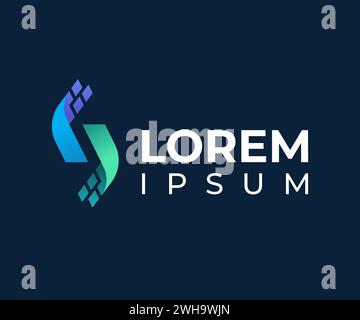 Abstrakte und moderne Logosymbole, digitale und technische Logo-Vorlage Stock Vektor