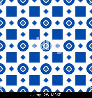 Eine Illustration eines weißen und blauen kaleidoskopischen Hintergrunds Stockfoto