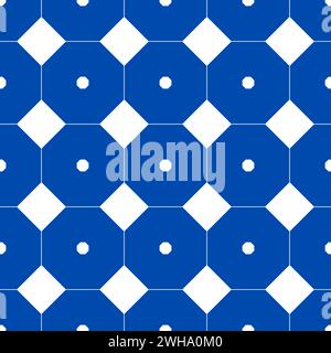 Eine Illustration eines weißen und blauen kaleidoskopischen Hintergrunds Stockfoto