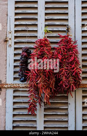 Typisch Sirereta-Paprika, Wochenmarkt, Sineu, Mallorca, Balearen, Spanien Stockfoto