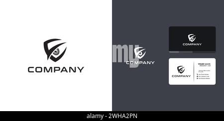 Logo-Buchstabe E kombiniert mit Augenschutz Stock Vektor